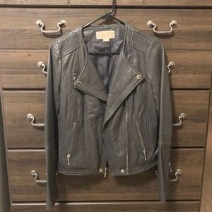 MICHAEL Michael Kors Gray Leather Jacket